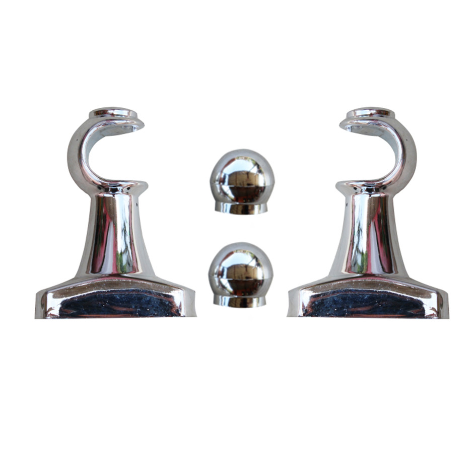 Suporte Para Varão Cortina Simples 28mm  Cromado 2 parafusos Com Ponteiras