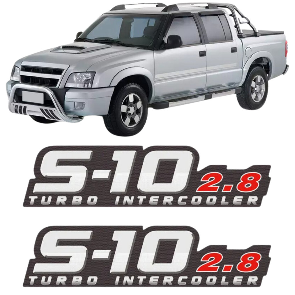 Par Adesivos Caçamba Para Chevrolet S10 2.8 Turbo Intercooler 2009 2010 2011