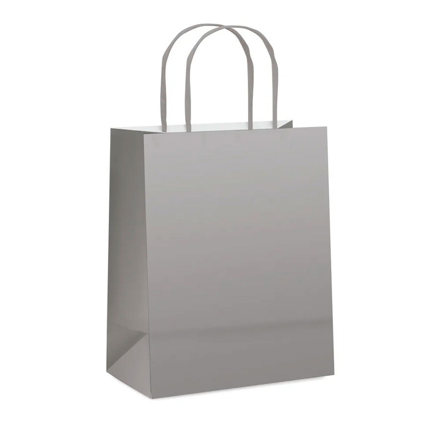 Sacola de Papel P 21,5x15x8cm - Prata Fosco  - 10 unidades - Cromus - Rizzo em Oferta na Shopee