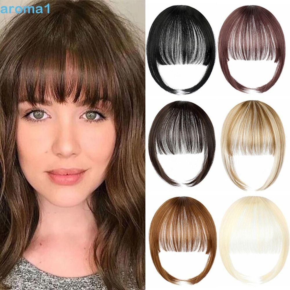 AROMA1 Bangs Blunt , Extensão De Cabelo Com Franja Sintética , Acessórios Falso Clip Em Styling Fake Women em Oferta na Shopee