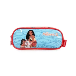 Estojo Escolar Feminino Disney Moana Rosa 3 Compartimentos