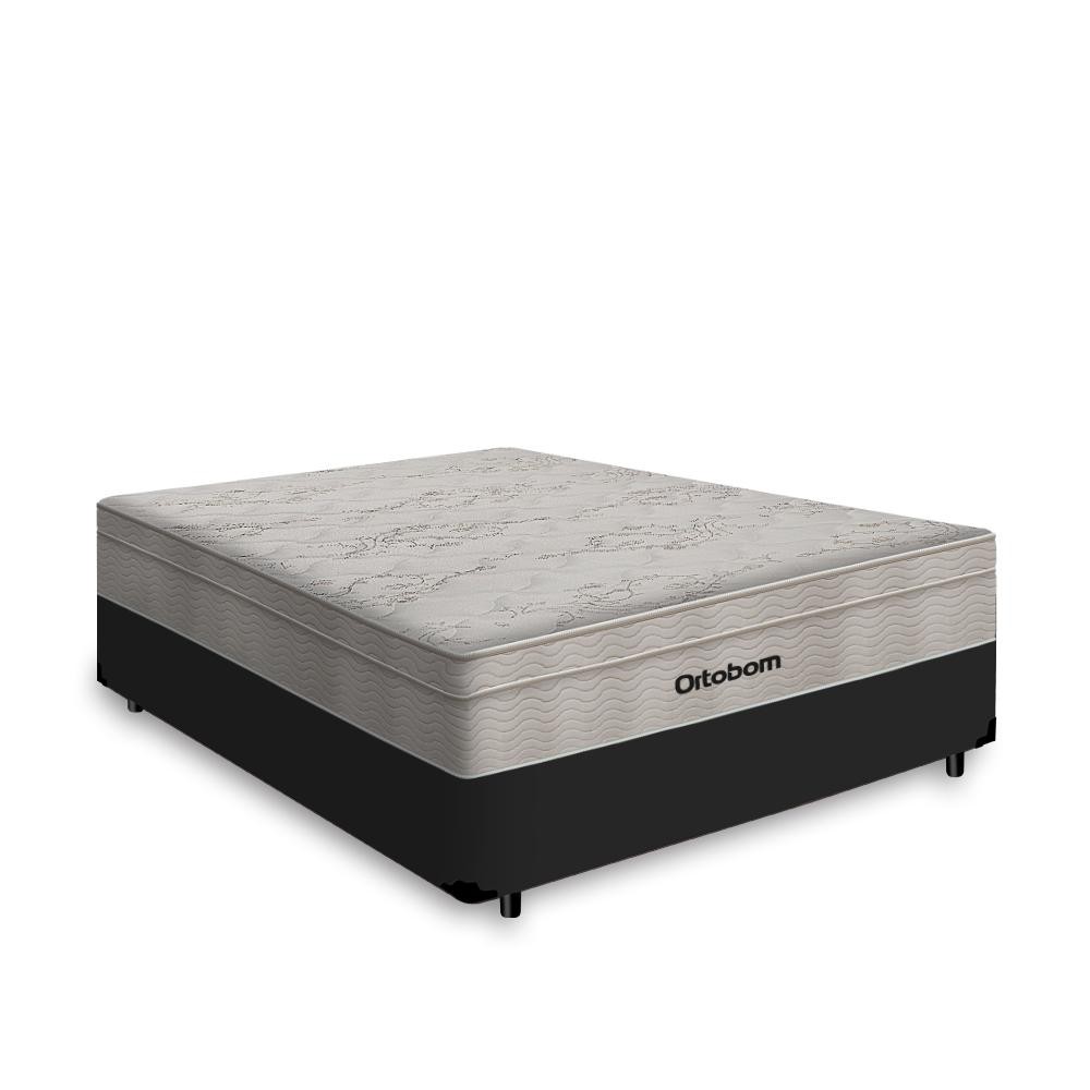 Cama Box Viúva + Colchão de Molas Ensacadas Ortobom AirTech SpringPocket 128cm - Home & Living