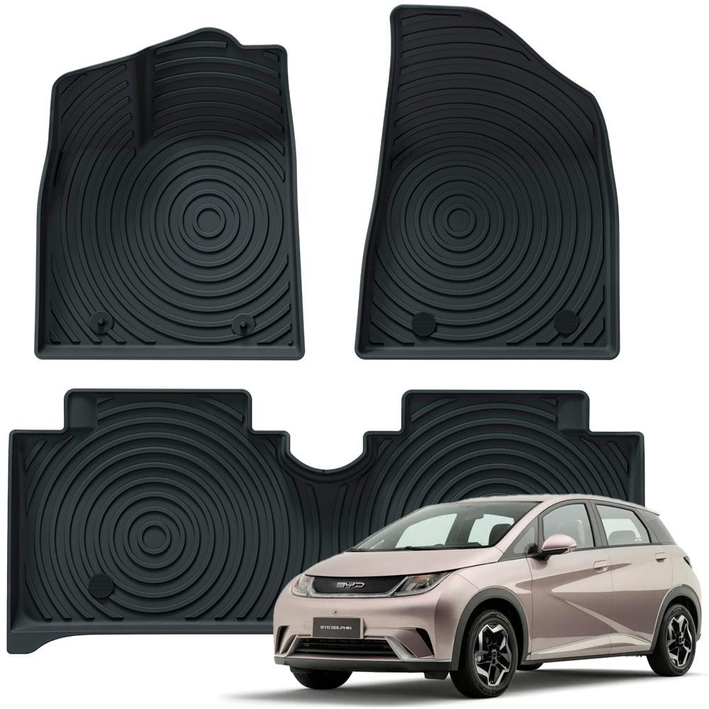 Jogo Tapete Automotivo Premium Bandeja De Borracha Para Carro BYD Dolphin Conjunto Com 3 peças Ekap em Oferta na Shopee