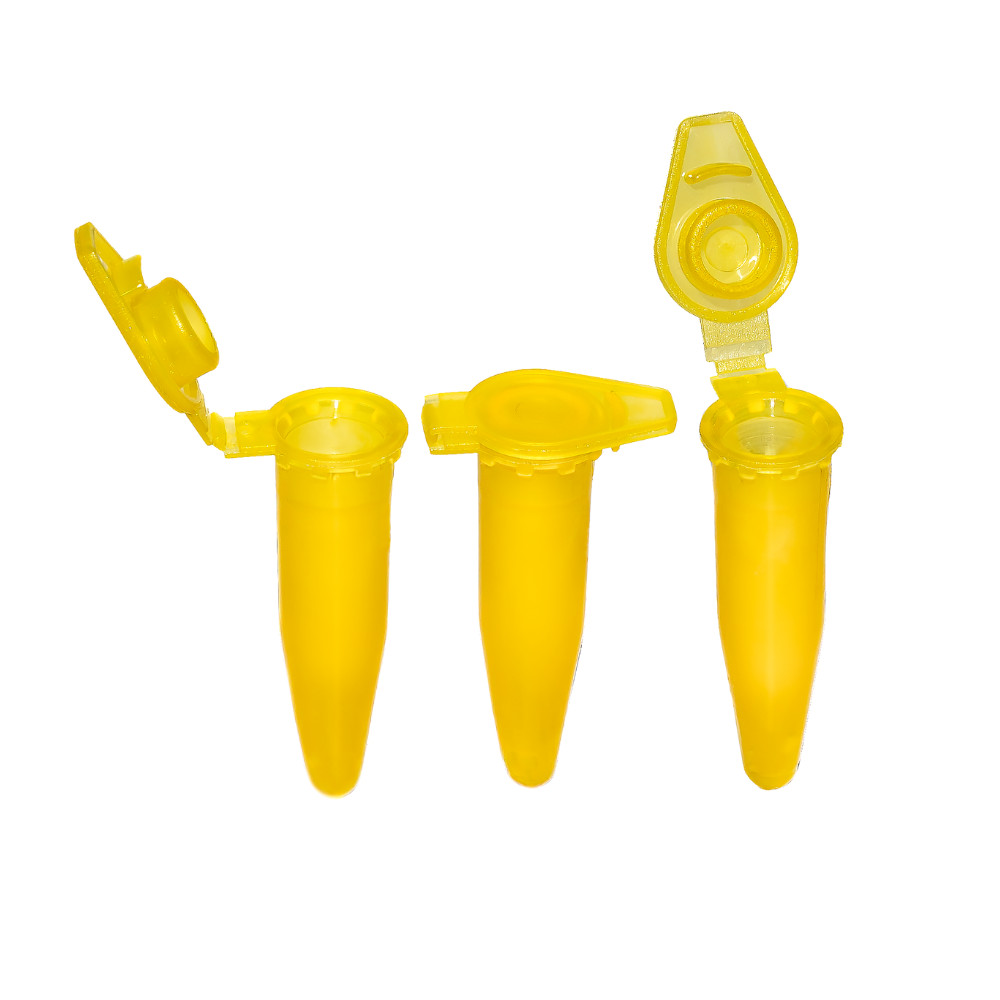 Microtubo Cônico 0,3ml Interno 0,5ml Externo Amarelo Pacote C/ 1000 Unidades