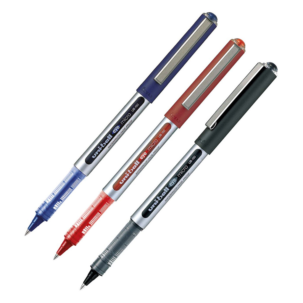 Kit 3 Canetas Esferográficas Eye Ultra Micro Uni-ball 0.38mm em Oferta na Shopee