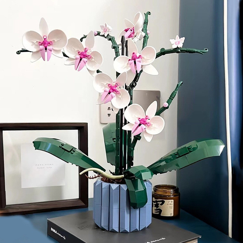 Blocos De Construção Buquê Flores De Ícones 608 Peças Orquídea/rosas/flores Eternas