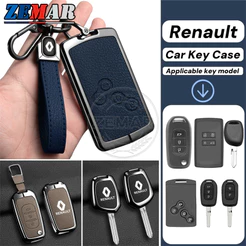 Capa Para Chave De Carro Renault Couro Em Liga De Zinco Protetor De Inteligente Acessórios De Moda Kwid Duster Oroch Kar