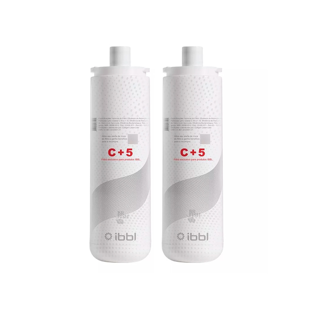 Kit 2 Refil Purificador Água Natural Plus C+5 IBBL Original