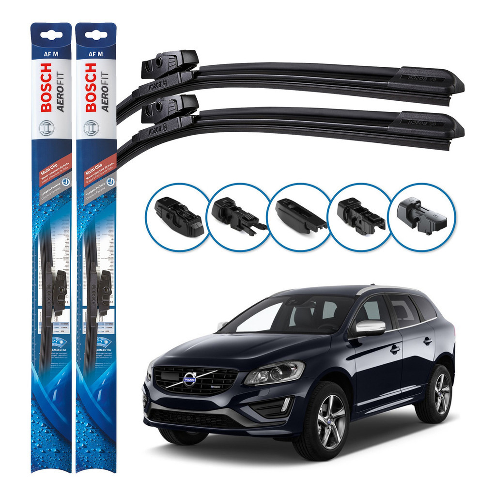 Par de Palhetas Limpador Parabrisa Multiclip Original Bosch Volvo XC60 2009 A 2017