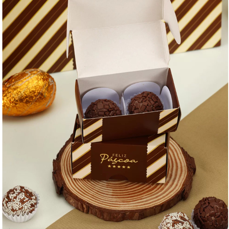 10 Caixas de Páscoa P/ 2 Doces  CHOCOLATE 3717 ( PASCOA JANGO )