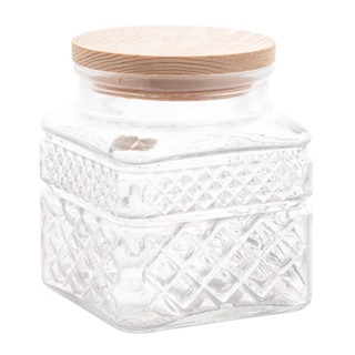 Porta Mantimentos Wolff de Vidro com Tampa em Madeira 600ml em Oferta na Shopee