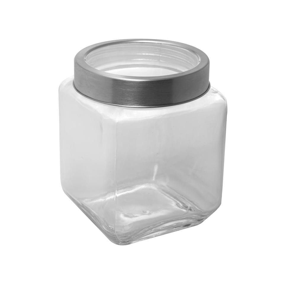 Pote Lyor Gastro Prateada de Vidro e Metal e Acrílico 1,2l - Home & Living