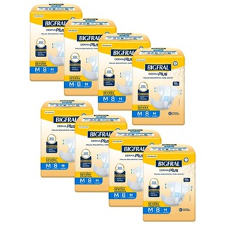 Kit 8 Fraldas Geriátricas Bigfral Derma Plus M com 8un cada em Oferta na Shopee