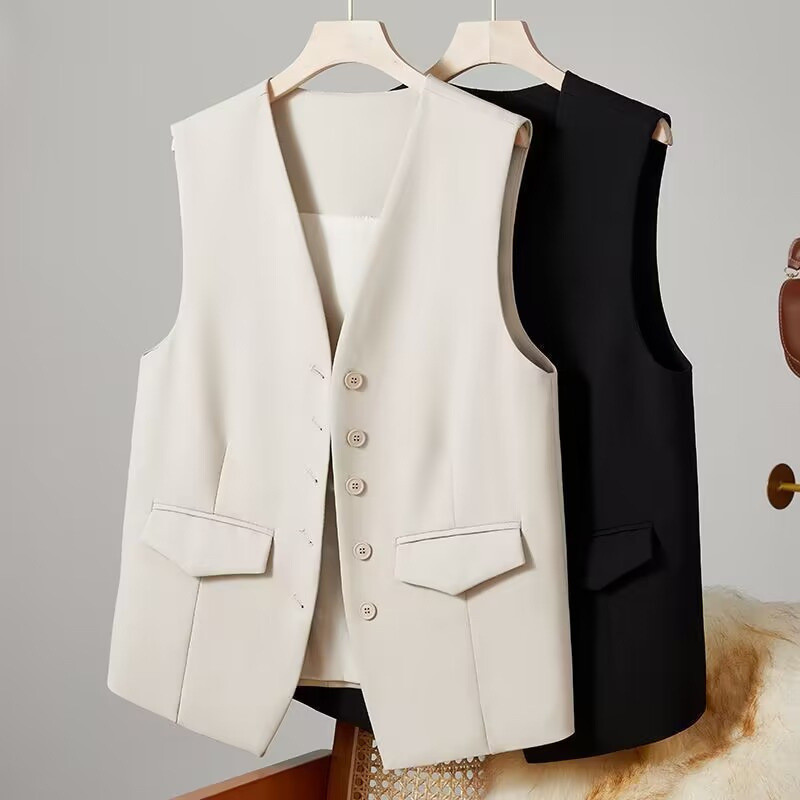 Colete sem mangas estilo primavera outono novo coreano feminino, colete sem mangas de cor ...