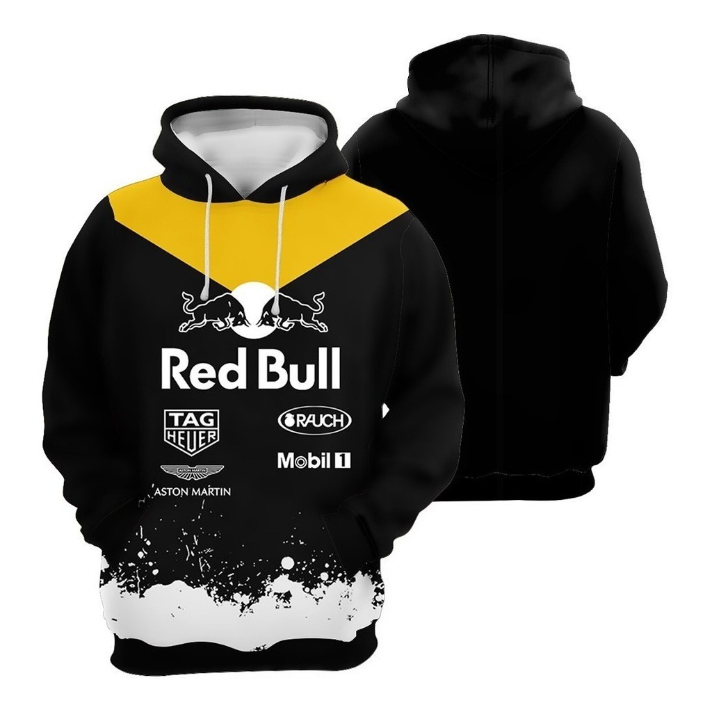 Moletom Blusa Red Bull Automobilismo  3d Canguru Com Capuz