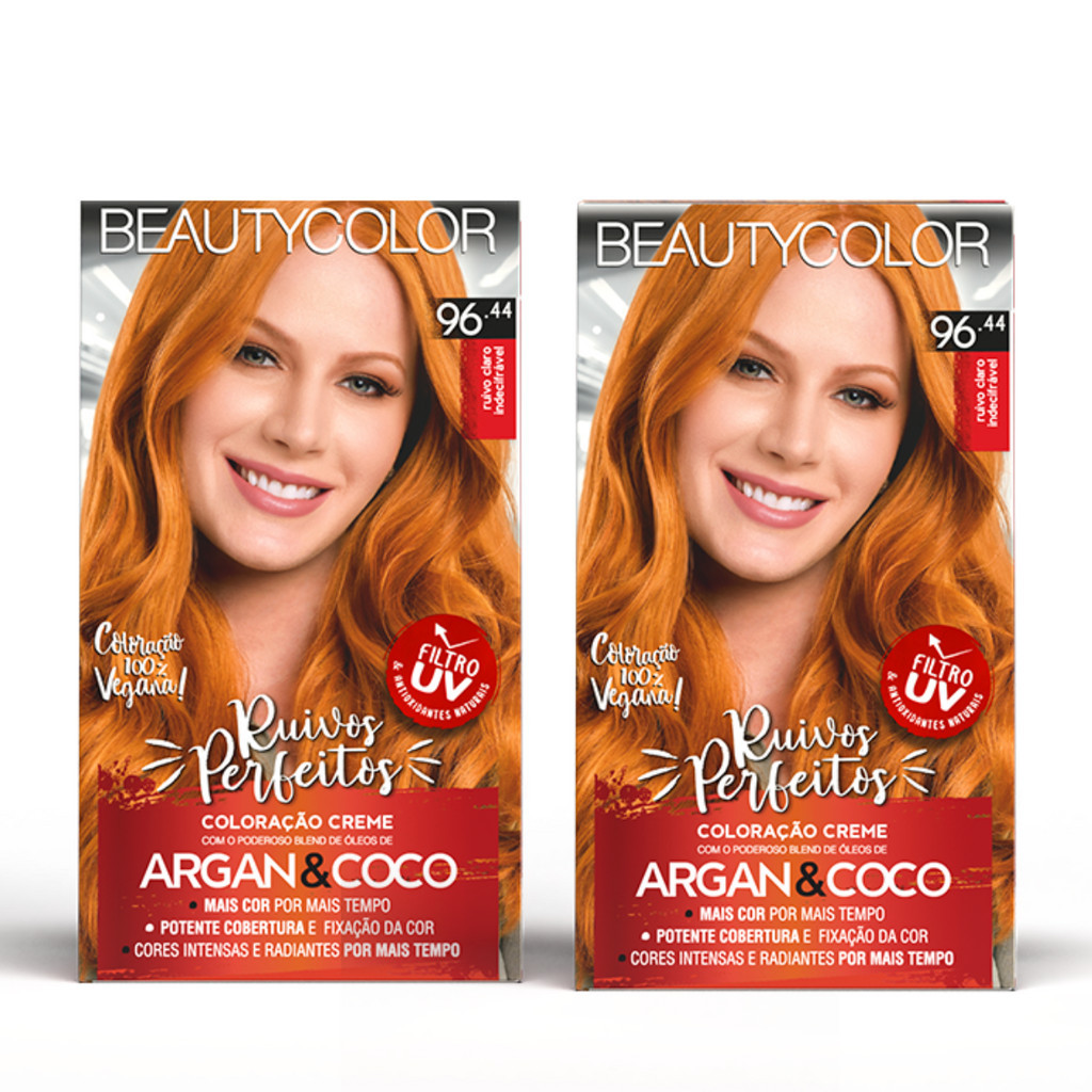 Kit 2un Coloração Beautycolor Kit 96.44 Ruivo Claro Indecifrável