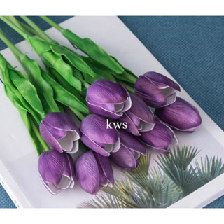 Buque De Tulipas Flores Artificial Com 7 Unidades Decoração em Oferta na Shopee