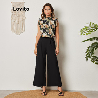 Lovito Conjuntos Elegantes De Calças Com Estampa Floral Ditsy Para Mulheres LBL08447