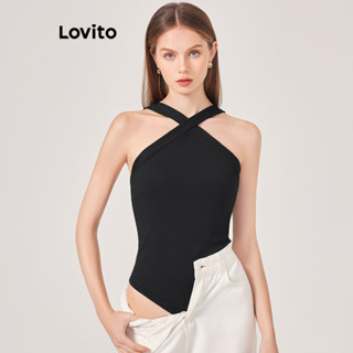 Lovito Casual Body Feminino Liso Básico L71ED287 (Preto)