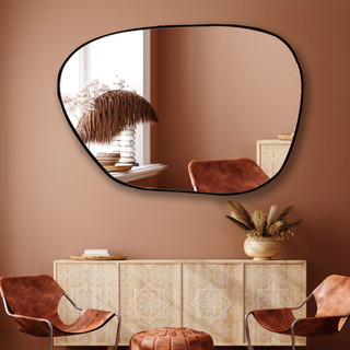 Espelho Decorativo Organico  Modelo - Rocha  Premium 100x70cm Preto em Oferta na Shopee