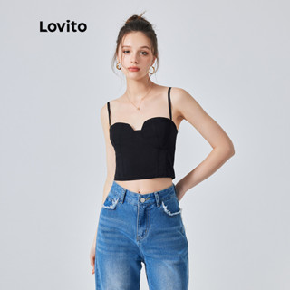 Lovito Casual Blusa Feminina Lisa Alinhada L74ED033
