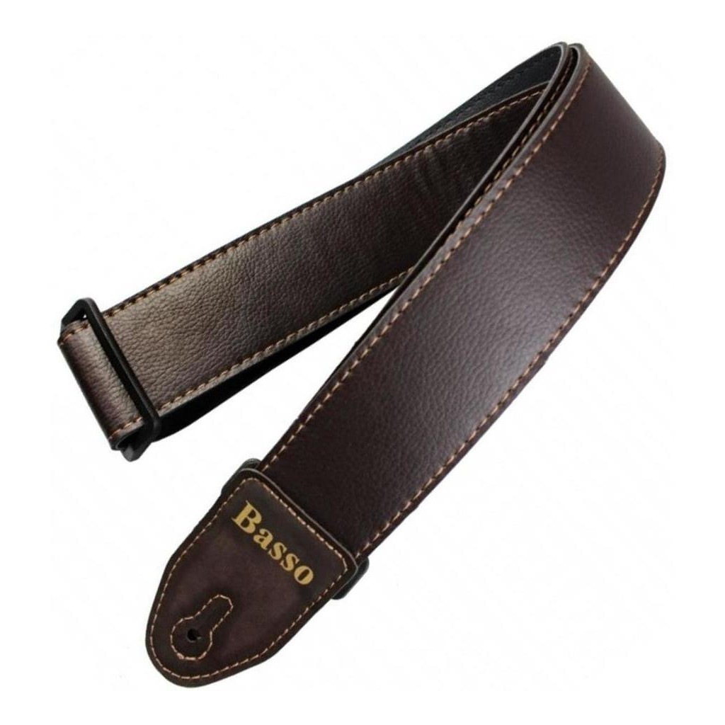 Correia Alca Violao Basso Linha Sf112 Couro Marrom Liso em Oferta na Shopee