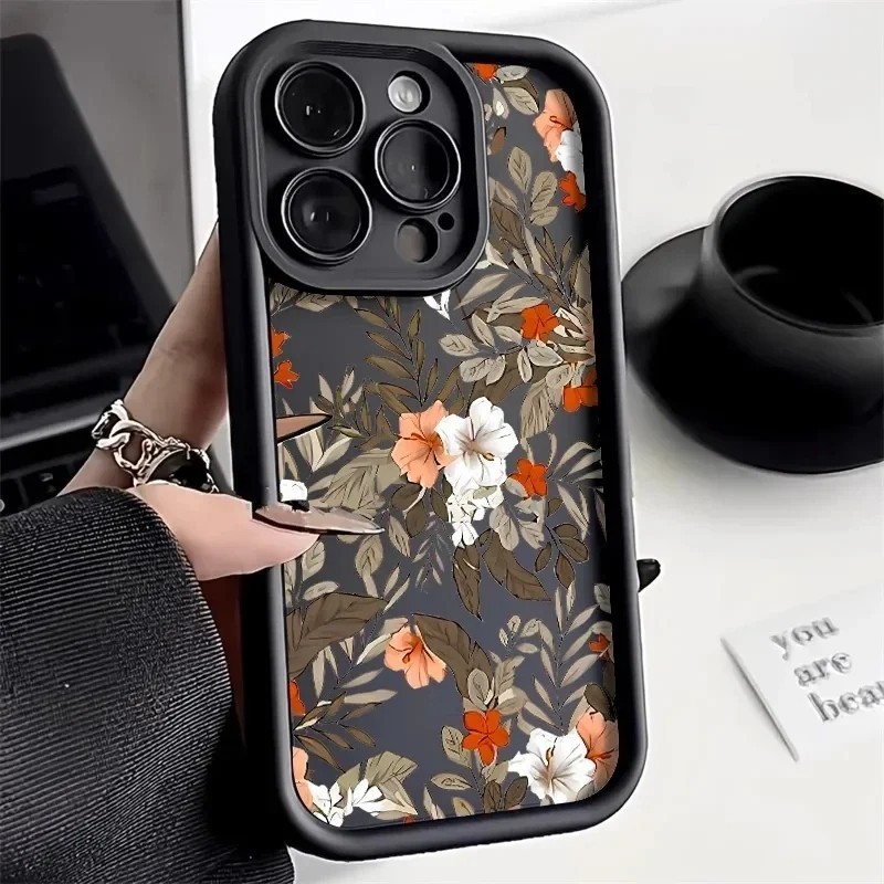 Estojo De Luxo Para Telefone Com Flor Retrô Samsung Galaxy S24 Ultra S23 FE S21 S22 S23 Plus S20 S21 Capa De Silicone Macia À Prova De Choque