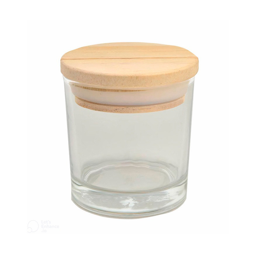 Pote de Vidro  Hermético com Tampa de Madeira 120ml - 6,5x8cm - 1 unidade - Rizzo