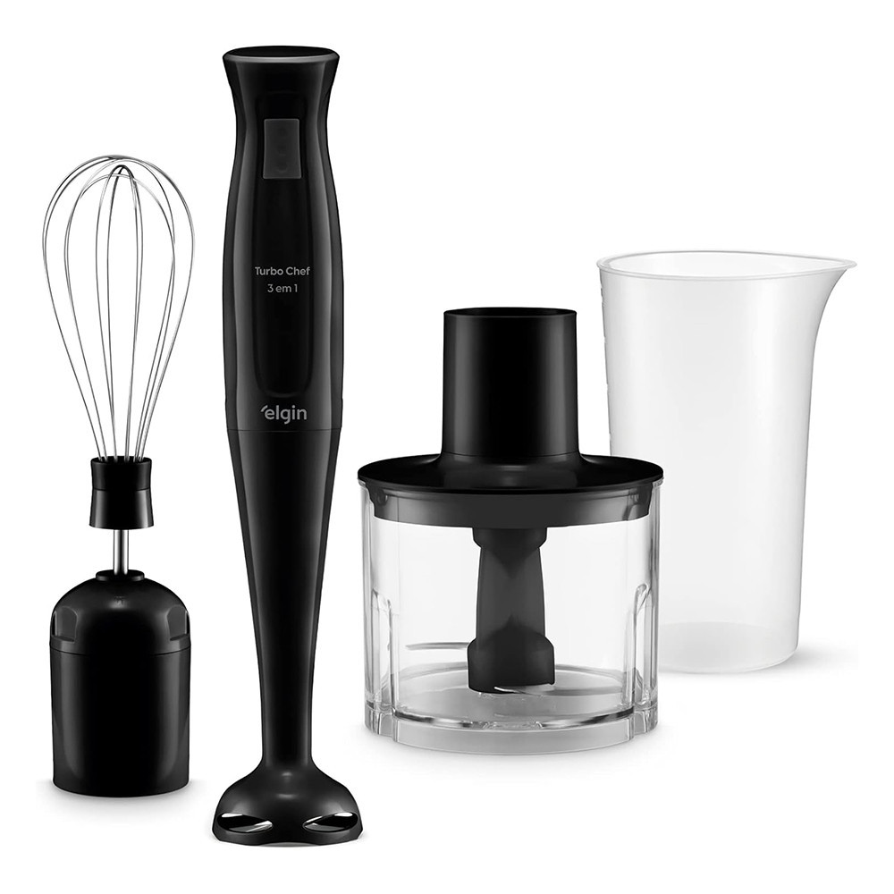 Mixer Elétrico Triturador Desmontável Liquidificador Chef MIX-20 3 em 1 200W 127V Preto El...