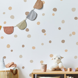 Adesivo De Parede Bolinhas Irregulares Infantil tons de Bege 2m² em Oferta na Shopee