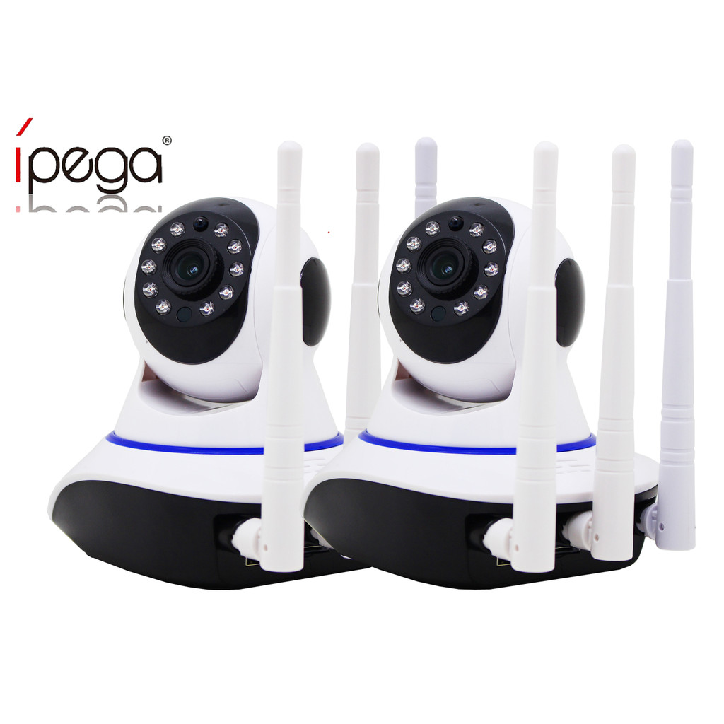 Kit 2 Câmeras Inteligente IP Ipega 165º 3MP Wi-Fi Detecção De Movimento 12M Visão Noturna Android IOS