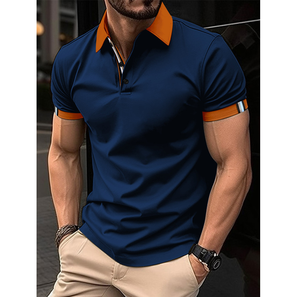 Camisas Polo Casuais Masculinas Clássicas De Manga Curta Camisa De Golfe Botão Fashion Tênis Tops Esportiva Masculina