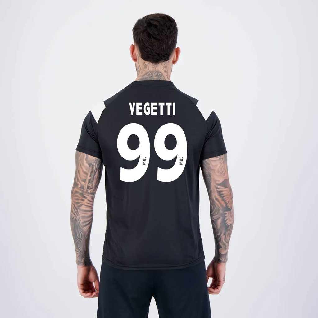 Camisa Kappa Vasco Supporter Cuts Preta e Branca 99 Vegetti em Oferta na Shopee