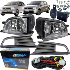 KIT FAROL DE MILHA AUXILIAR VOLKSWAGEN GOL VOYAGE G6 2012 À 2015 BOTAO MODELO ORIGINAL