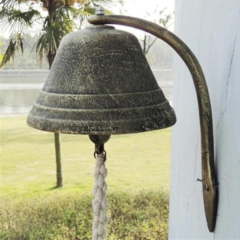 1 Pçs Grande Vintage Ferro Fundido Campainha Sino Forjado Decoração Da Parede Pingente Casa Jardim Varanda Chocalho