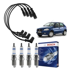 Kit Cabo E Vela de Ignição Original Bosch Fiat Palio 1.0 MPI 8V Flex 2005 A 2011