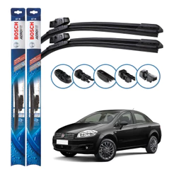 Par de Palhetas Limpador Parabrisa Multiclip Original Bosch Fiat Linea 2008 A 2016