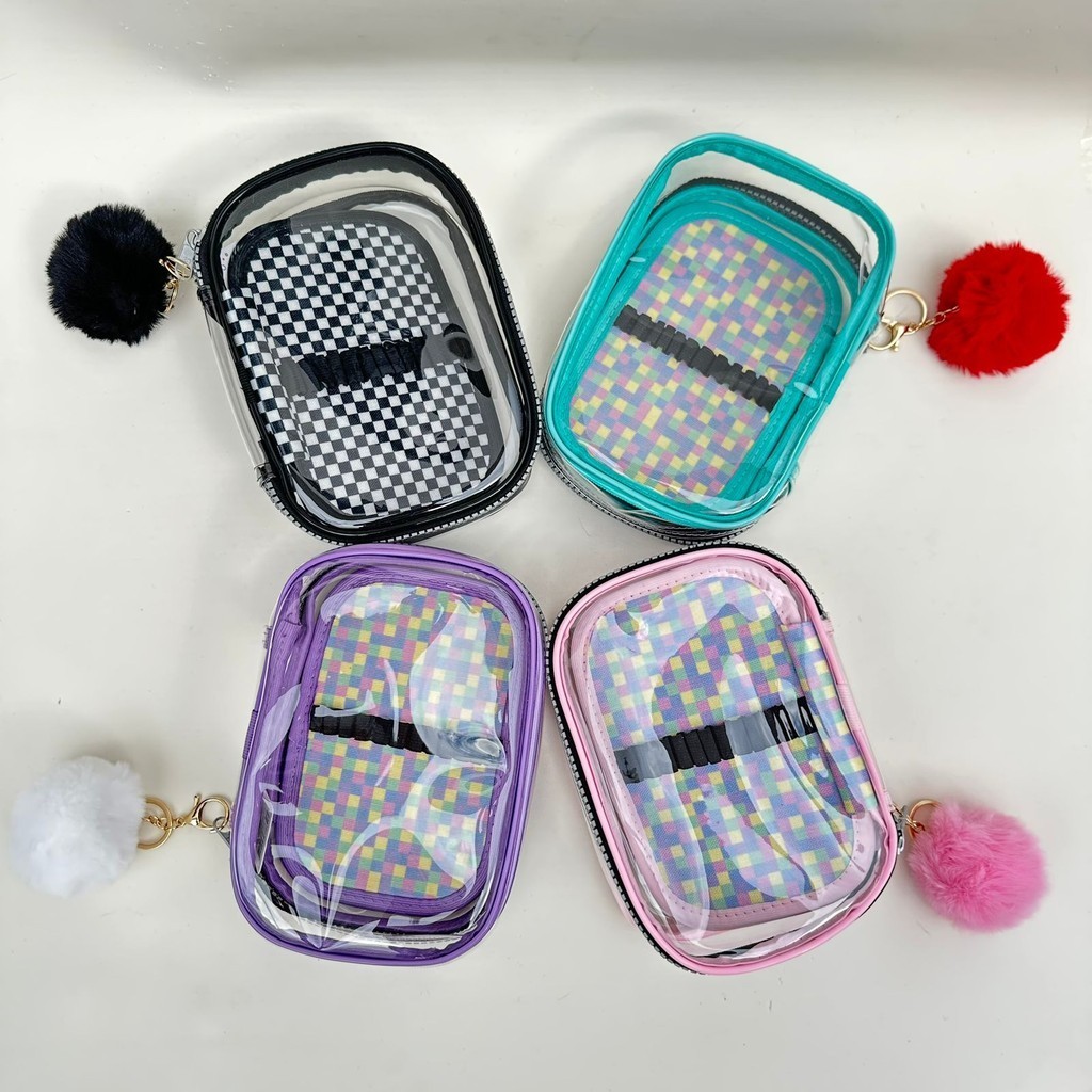 Estojo Estamparia Cristal Jumbo com Aba e Pompom Fizz em Oferta na Shopee