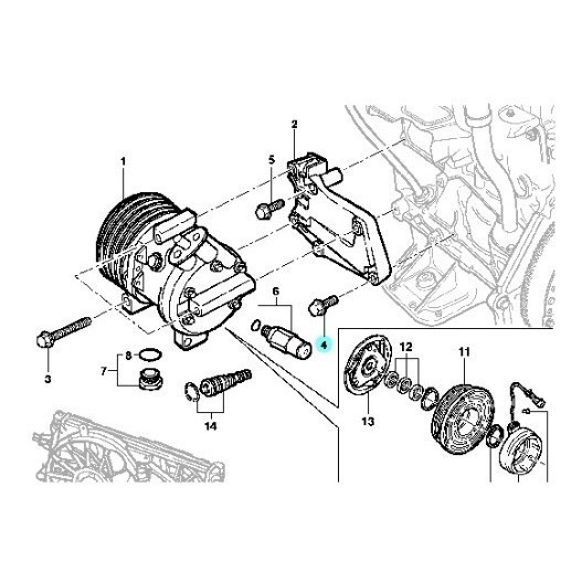 5 Parafusos Suporte Compressor Ar Condicionad Vectra 2006/11
