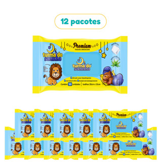 12 Unid. Toalhas Umedecidas Premium 50fls Turma Do Soninho