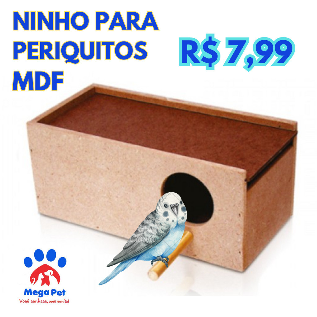Ninho de Periquito em MDF Premium