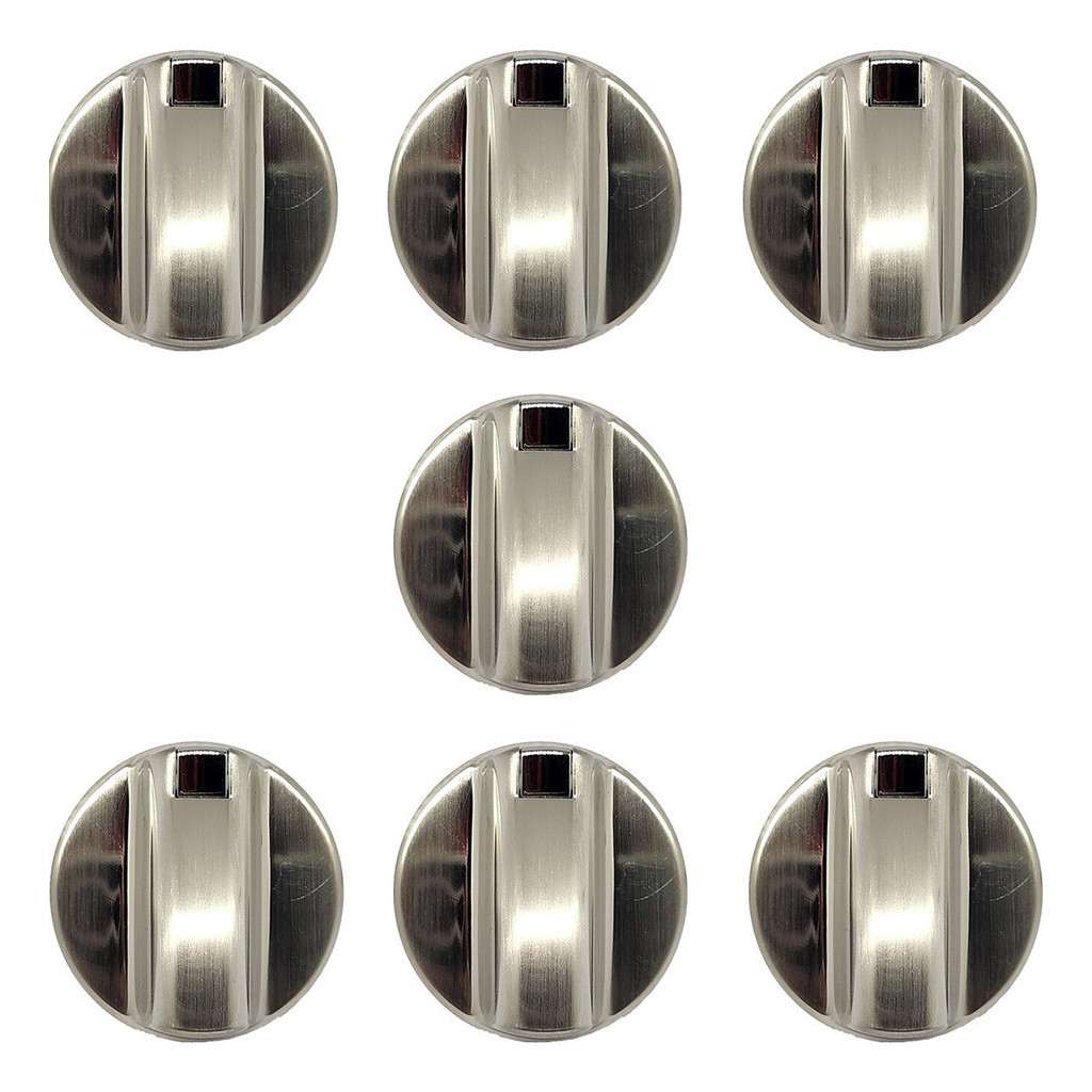 Botão Manípulo Cooktop Mabe Continental Prata Kit 7 Und