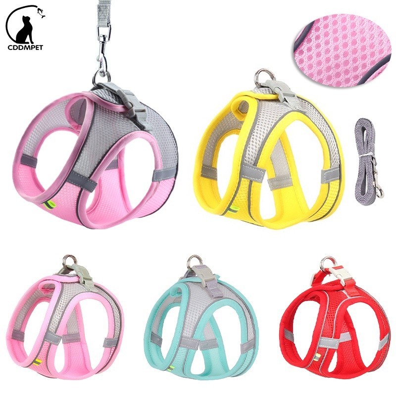 Coleira de Cachorro Peitoral Trela Para Cães Cão Cachorrose Gatos Pet Colete Com Guia Malha Náilon em Oferta na Shopee