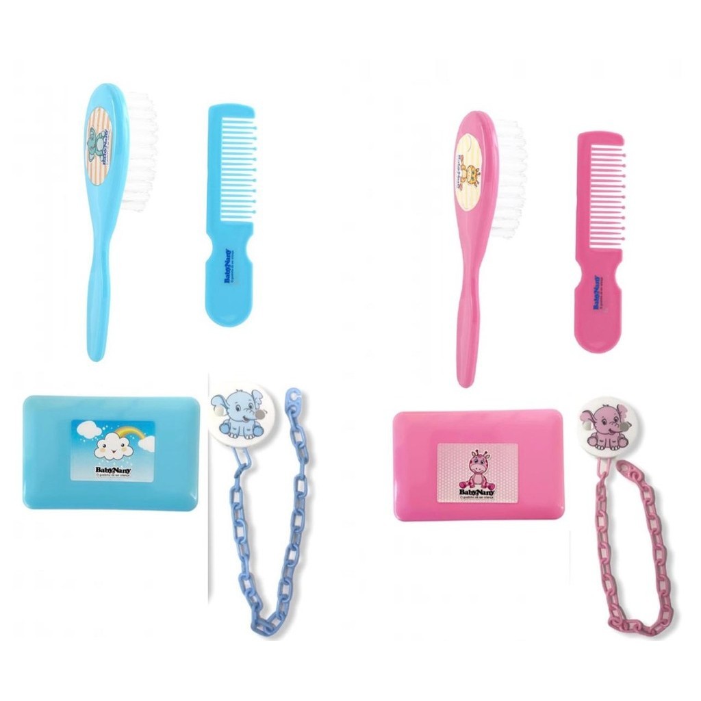 Kit Banho Saboneteira Pente Escova E Prendedor De Chupeta