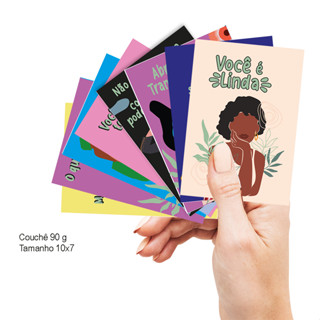 100 Mini folheto Motivacional, Mulher, Frases, variações em Oferta na Shopee
