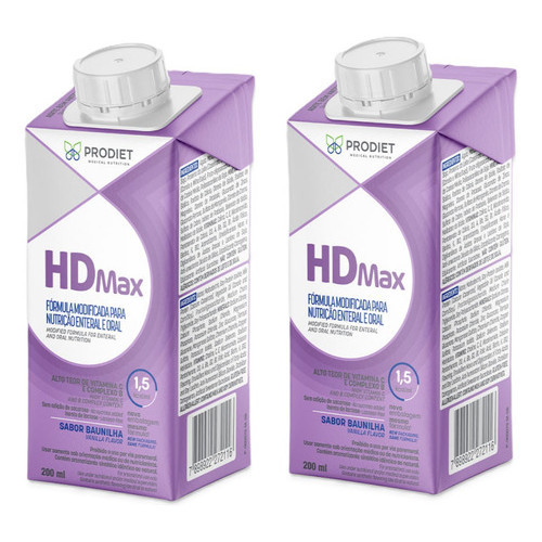 Kit 2 Un Hdmax 200ml Dieta Enteral e Oral Sabor Baunilha Prodiet