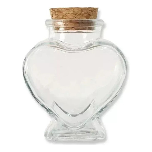 42 Potes Vidro de Coração Rolha Tempero - lembrancinha - 70ml