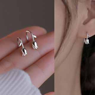Brincos De Flor De Agulha Macia Estilo Hong Kong Elegante Nicho Design Tulipas Para Meninas PD2173 em Oferta na Shopee