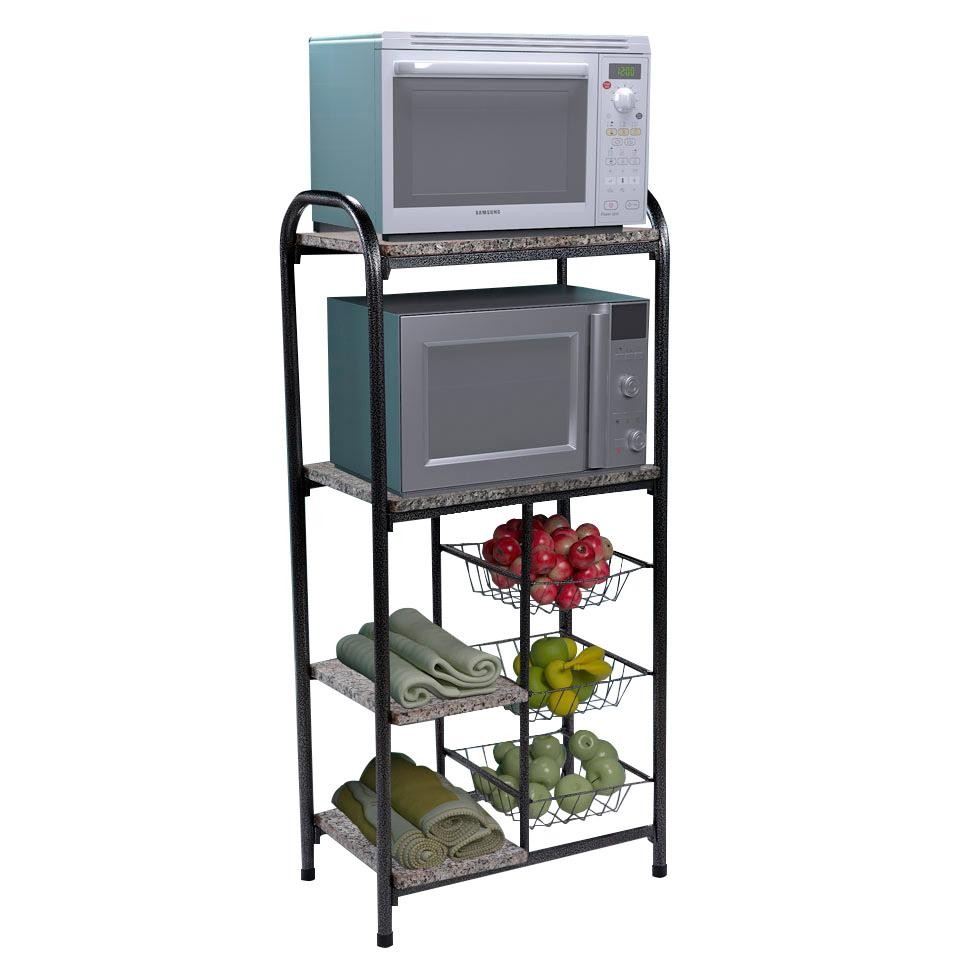 Fruteira Multiúso Dallas Preto e Prata em Oferta na Shopee