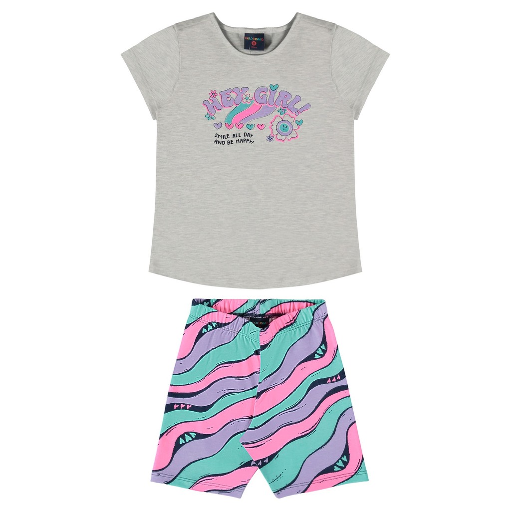 Conjunto Infantil para Meninas com Blusa e Ciclista Guloseima